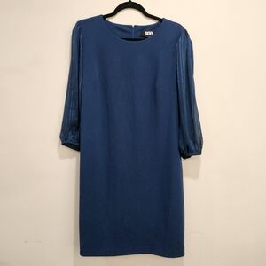 DKNY Pleated Sleeve Sheath Dress